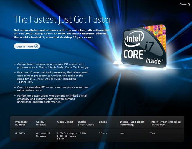 「Core i7-980X Extreme Edition」