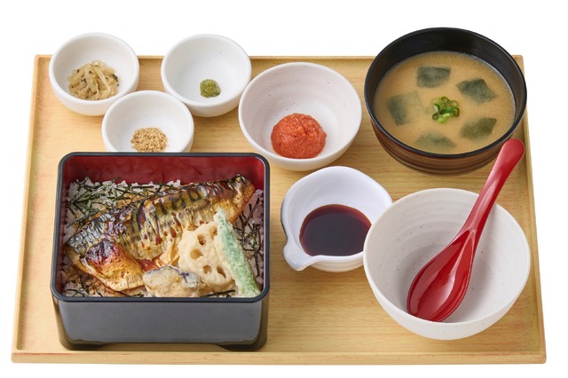 ～骨取りサバ使用～【明太子付】焼サバと天ぷらのまぶし定食　 1,260円
