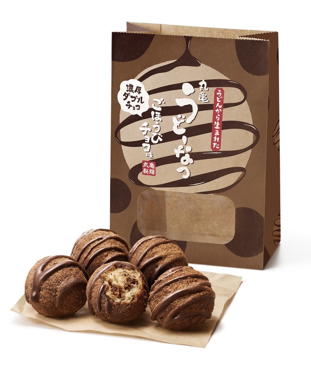 『丸亀うどーなつ 濃厚ダブルチョコ ごほうびチョコ味』370円（税込）
