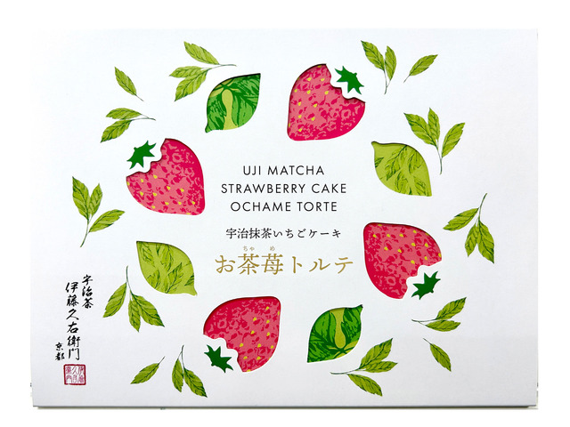 宇治抹茶いちごケーキ お茶苺(おちゃめ)トルテ　1,382円(税込)