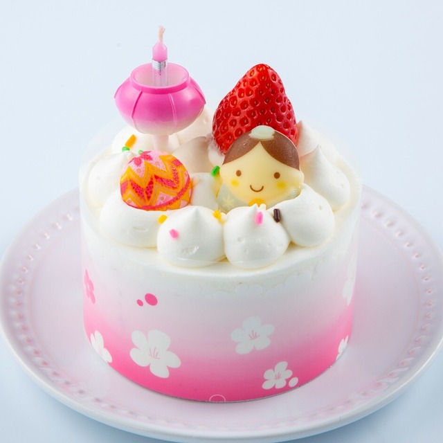 桃の節句 ちいさなひなケーキ 白（税込1,040円）
