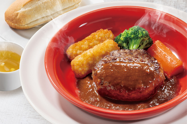 粗挽き肉厚ステーキ風ハンバーグランチ（ライス or パン・日替わりスープ付き）※ライスは大盛り無料
