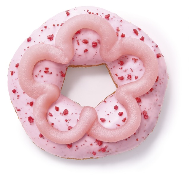 桜もちっとドーナツ 咲くいちごみるく（テイクアウト　216円 、イートイン　　220円）