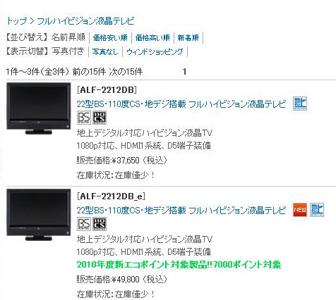 バイ・デザイン、22V型フルHDで地デジ3波対応の液晶テレビ 画像