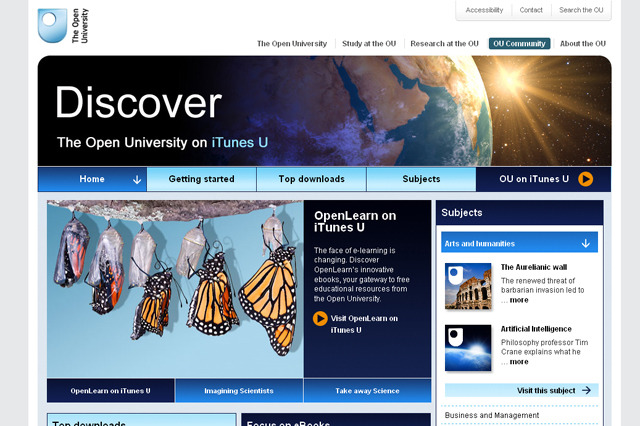 英Open University、iTunes Uでデジタル教科書100タイトルを無料提供 画像