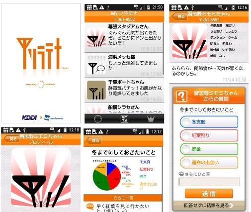 気象情報の要素を組み込んだコミュニケーションサービス　ウェザーニューズがauに試験提供 画像