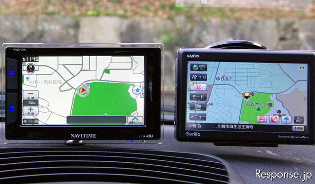 CAR NAVITIMEとドコモ ドライブネットの ゴリラプラス を使い比べ 画像