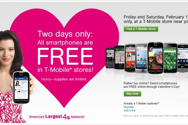 T-Mobile、今週末に全端末を無料で提供 画像