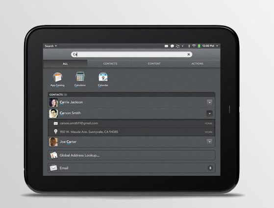 米HP、webOS搭載のタブレット「TouchPad」を発表 画像