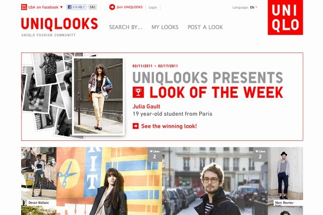 ユニクロ、コミュニティサイト「UNIQLOOKS」公開……Facebook連動など、世界の人たちと着こなしをシェア 画像