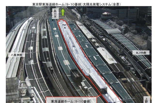 JR東日本、東京駅に最大規模の太陽光発電システム導入 画像