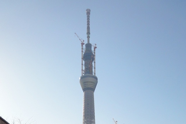 東京スカイツリー、建設目標の634メートルに到達 画像