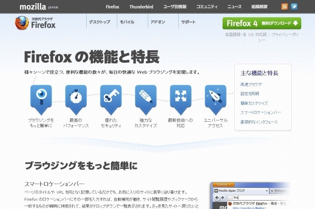 Firefox 4、ダウンロード数が全世界で1億回突破 画像