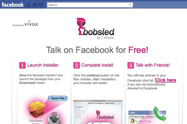 Facebookユーザー同士で無料電話が可能な「Bobsled」……T-Mobileが提供 画像