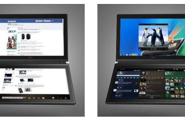 エイサー、14型タッチ液晶を2画面搭載した“touchbook”……ICONIA-F54E 画像
