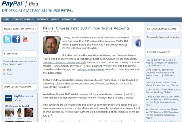 「2015年までにサイフはなくなる」……PayPal社長が大胆発言 画像