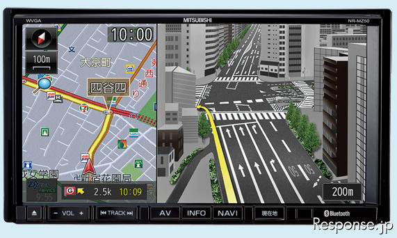 三菱電機、2DINサイズメモリーナビを発売…渋滞情報の通信取得にも対応 画像