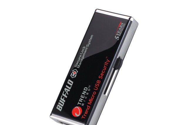 バッファロー、5年間のライセンス付きウイルスチェック機能搭載USBメモリ 画像