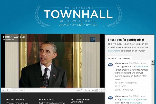 ホワイトハウス初のTwitterミーティング「Town Hall」、事前分析で政治ツイートの傾向が明らかに 画像