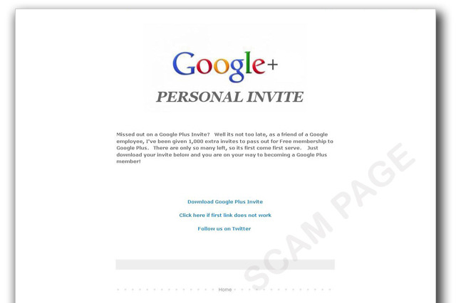「Google＋」の招待状を装った詐欺サイトを確認……トレンドマイクロ 画像