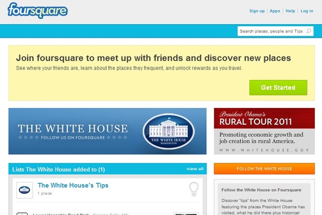 オバマ米大統領がFoursquareに登録 画像