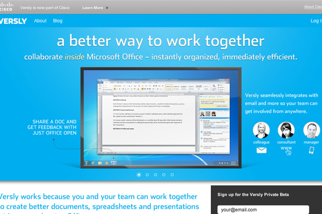 シスコ、MS「Office」連携ツール開発ベンダー Versly の買収を発表 画像