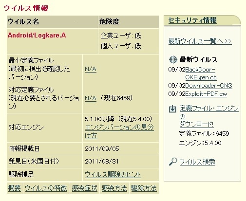 マカフィー、彼氏追跡アプリ「カレログ」を“ウイルス”と判断？ 画像