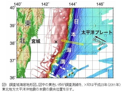 東北地方の海底地形変動、海溝軸まで達した断層破壊……海洋研究開発機構が検証 画像