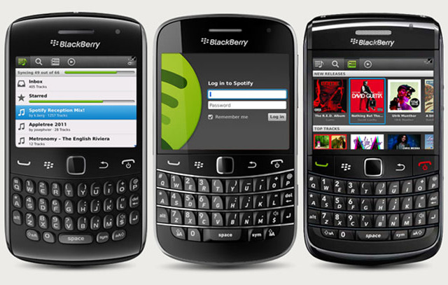 音楽配信のSpotifyがBlackBerryをサポート 画像