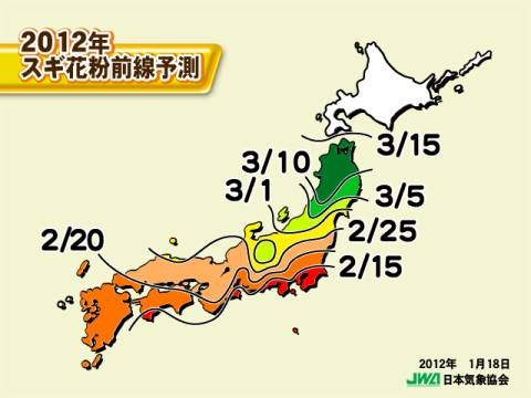 花粉の飛び始めは2月中旬から……飛散量は例年並みか、やや少なめ 画像