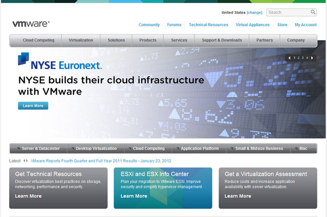 VMwareの第4四半期、予想を超える収益で2012年見通しを上方修正 画像