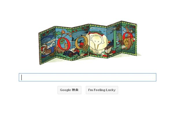 今日のGoogleロゴは江戸時代の絵師・伊藤若冲の「樹花鳥獣図屏風」  画像