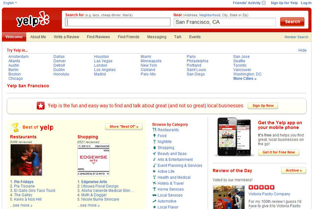 口コミレビューサイトYELPが株式公開、1億ドルの資金調達目指す 画像