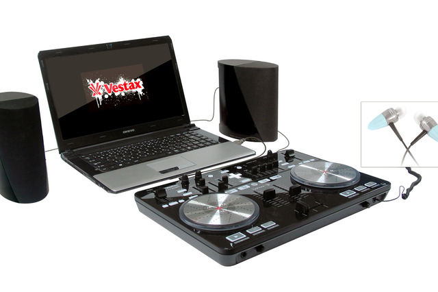 音楽を遊べる、DJコントローラーとオンキヨー製14型液晶ノートPCのセット 画像