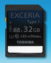 東芝、UHS-I対応SDHC・SDXCカードの新ブランド「EXCERIA」……世界最速水準モデルも 画像