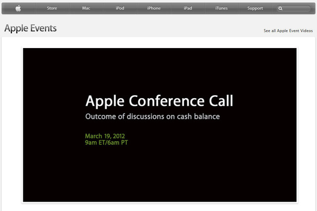 アップル、現金残高について電話会談を開催……19日夜に特設サイトでライブ配信 画像