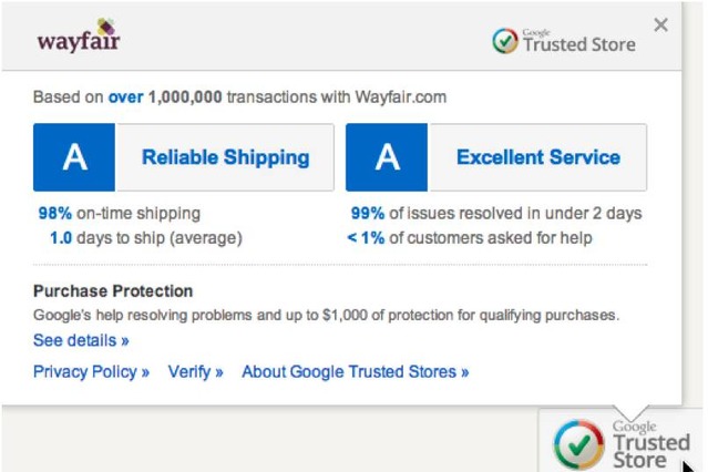 Google、有料オンラインストアを認定する「Trusted Stores」を正式スタート 画像