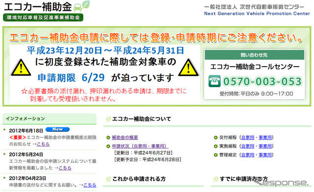 エコカー補助金、初回提出期限6月29日迫る 画像