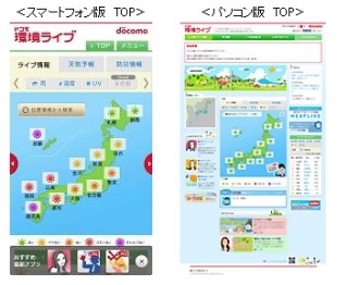 ドコモ、センサーネット活用の「ドコモ環境ライブ」サイト公開……UVケアや熱中症対策アプリ公開も 画像