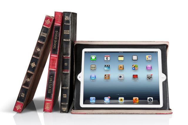 洋書のような新型iPad・iPad 2用レザーケース……スタンドとしても利用可能 画像