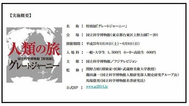 人類最大の旅路、「グレートジャーニー」展…国立科学博物館 2013年3月から 画像