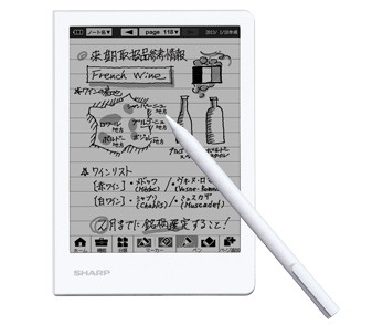シャープ、画面に手書きをしてデジタル保存できる6型液晶「電子ノート」 画像