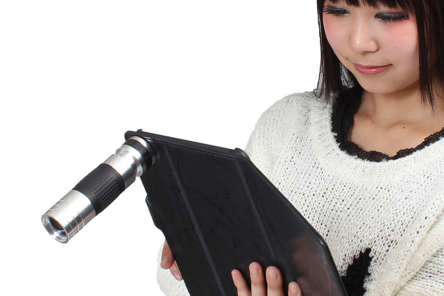 iPad miniで16倍ズーム・マクロ撮影が可能！　スタンド付きケースとレンズのセット 画像