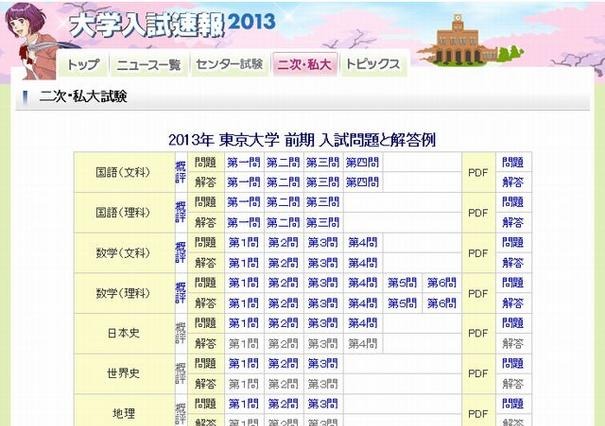 【大学受験2013】東大（前期）2日目の問題、読売と毎日が掲載 画像
