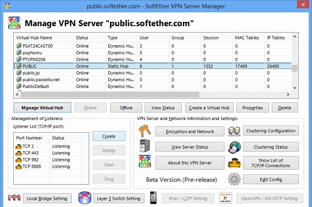フリーウェア「SoftEther VPN 1.0」が公開……「PacketiX VPN 4.0」がベース 画像