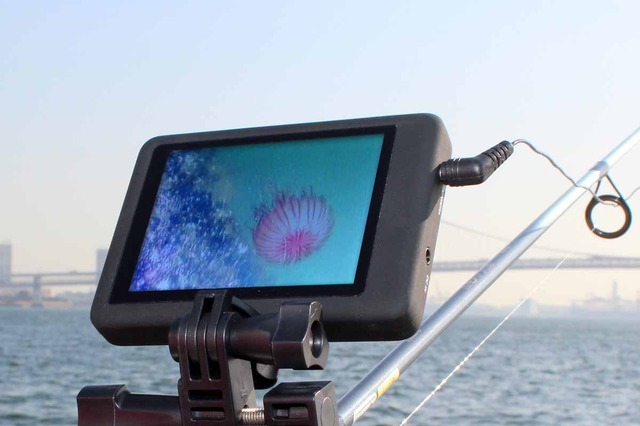 水中の魚を見ながら釣り！ 防水赤外線カメラ 画像