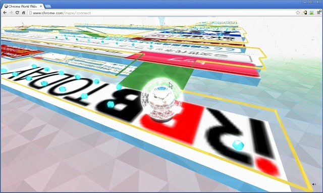 見慣れたサイトが3D迷路に……グーグル「World Wide Maze」は、スマホでPC画面を操作 画像