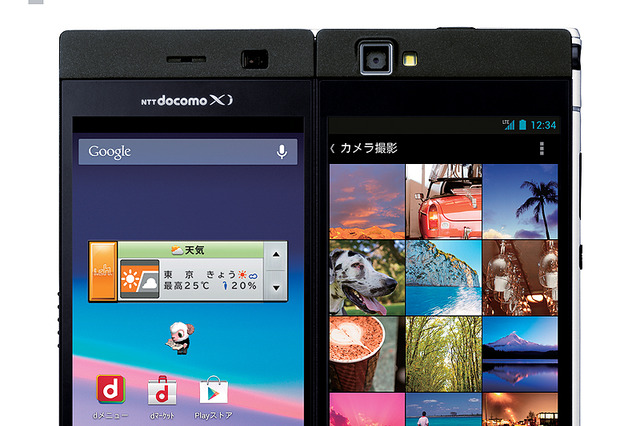 NTTドコモ、2画面搭載のAndroidスマートフォン「MEDIAS W N-05E」を18日に発売 画像