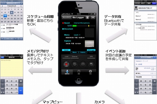リコー、音声・写真・メモをまとめて記録できるアプリ「RICOH TAMAGO Biz Logger」公開 画像
