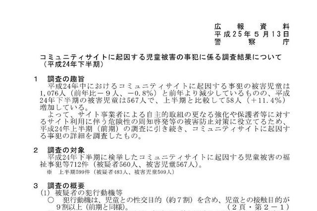 コミュニティサイト起因の児童被害、スマートフォンの割合がさらに増加 画像